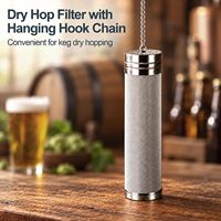 Beer Dry Hopper Filter 300 Micron Hop Filter Strainer 2.75 X 11.8 Inch Stainless Steel Beer Brewing Hop Spider with Hook Chain