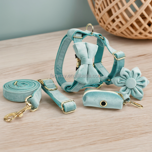 Benutzer definierte Hunde geschirr Leine Set Soft Velvet No Pull Haustier halsband für Walk - Product Image 2