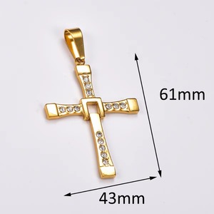 Elegante Collar con Colgante de Cruz Plegable de Acero Inoxidable y Circonia para Mujeres y Hombres, Amuletos Religiosos de Oración, Cadena de Joyería Metálica de Fe - Product Image 2