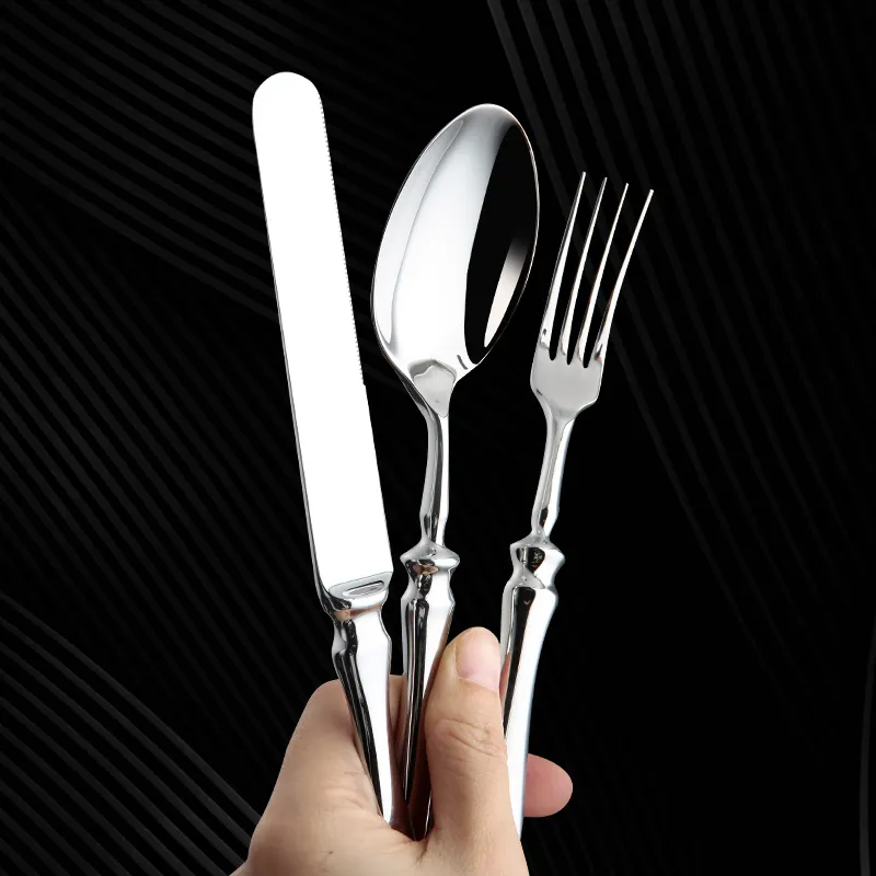 Stainless Steel Flatware silverware Luxury 304 Gold plate Knife Spoon and Fork mirror polishing cutlery set