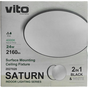 LED <b>Ceiling</b> <b>Light</b> 24W 4000K Natural <b>Light</b> 330 H55 White Black Interior Use - Product Image 4