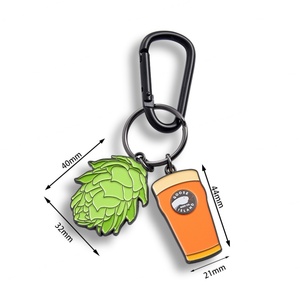 Porte-clés en métal tendance, souvenir, cadeau, promotion, vente chaude, tasse à café, thé au lait - Product Image 1