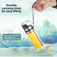 Mug de voyage en verre borosilicate haute résistance 450ml/350ml avec couvercle en verre, design classique, compatible lave-vaisselle et micro-ondes, pour les amateurs de thé