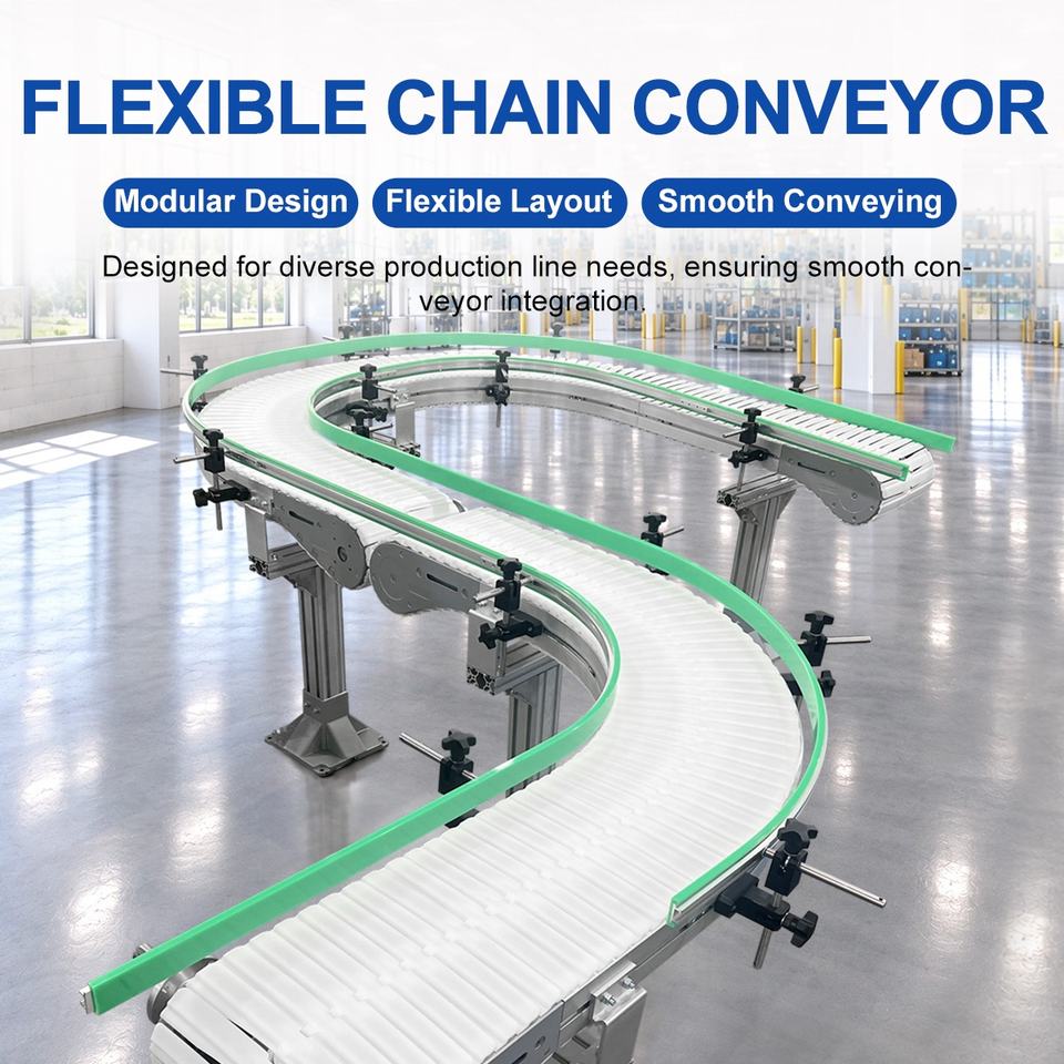 Transfer Shipping Line Custom Iso 9001 Certified 90 Degree Curved Flexible Chain Conveyor With ...