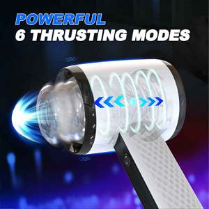 Caliente Original totalmente impermeable pene masaje empuje masturbación masculina 6 modos de empuje vibrador masturbación - Product Image 2