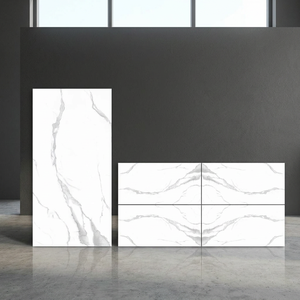 Azulejos de porcelana Stardust Crema de 800x1600 mm con acabado brillante para pisos y paredes, aspecto de mármol crema, 80x160 cm - Product Image 3
