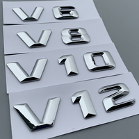 Badges autocollants ABS chromés V10 V12, 1 pièce, autocollant de garde-boue, accessoire pour voiture
