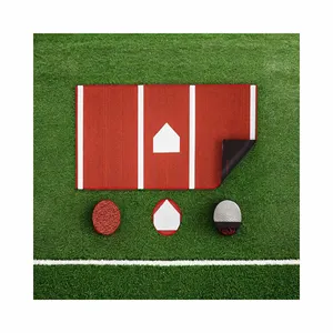 Baseball Synthetischer Rasen rote Schlagmatte Heimplatte Matte 12 'X 6' Baseball Softball Schlagmatte
