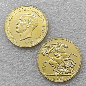 Monete commemorative in stile antico da 2 sterline di Edward VIII del Regno Unito del 1937, regali, decorazioni per la casa - Product Image 1