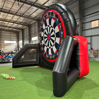 Jeu de fléchettes géantes gonflables de football, jeu de tir au but, cible de fléchettes de football gonflable commercial, jeux d'extérieur pour enfants et adultes