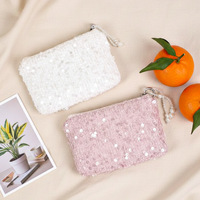 Porte-monnaie multifonctionnel personnalisé avec logo, fermeture éclair, petite capacité, pour filles, sac à paillettes portable