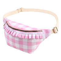 Sac banane léger en nylon pour femme avec motif personnalisé, joli, à volants et fermeture éclair, pour le quotidien