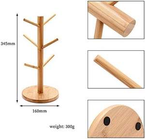 Porte-gobelet en bambou 6 crochets Cet arbre porte-gobelet peut être utilisé pour stocker des comptoirs largement utilisés dans les cafés et restaurants pour la maison et - Product Image 2