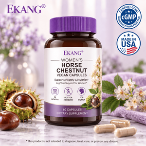 Suplemento Dietético Vegano de Castaño de Indias para Mujeres, 60 Cápsulas, Apoyo para las Venas de las Piernas, Cápsulas para la Circulación - Product Image 1