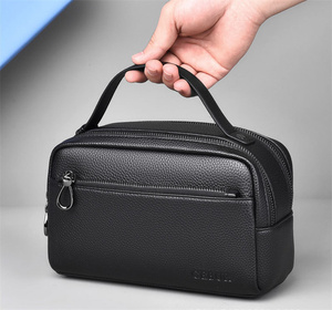 Borsa da <span class=keywords><strong>uomo</strong></span> retrò per telefono cellulare <span class=keywords><strong>a</strong></span> <span class=keywords><strong>mano</strong></span> borsa pochette di grande capacità in morbida pelle per il tempo libero da lavoro pochette - Product Image 6