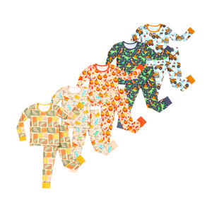 Ensemble de pyjamas pour bébé unisexe en bambou 95% et élasthanne 5% imprimé sur mesure, vêtements de nuit à manches longues, ensemble de 2 pièces, vêtements de maison pour enfants - Product Image 1