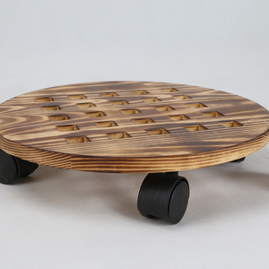 Houten plantenstandaard voor buiten, met wielen, plantenkar, plantenwagen, plantendolly voor zware planten. - Product Image 4