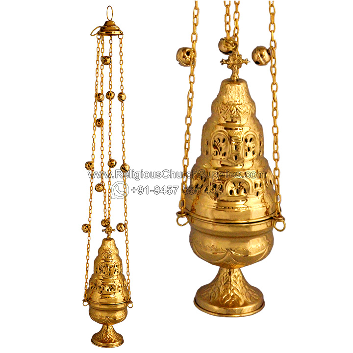 Brass Incense Censer with 12 Bells - Ritual & Meditation by EXPORT CORPORATION