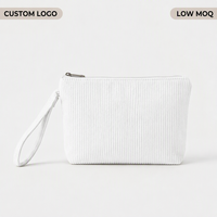 Pochette de soirée en velours côtelé écologique et durable avec dragonne, mini portefeuille zippé pour femme – Vente en gros
