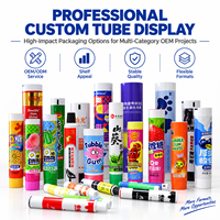 Tube d'emballage en aluminium-plastique pour chewing-gum avec impression UV personnalisée, design graphique, diamètre 12,7-35 mm, bouchon à vis