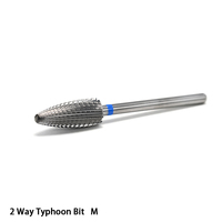 Broca de carburo de 2 vías Typhoon 6.0 F M C XC 2XC 3XC para uñas, fresa de carburo de corte recto tipo llama, para limas eléctricas de uñas para zurdos y diestros