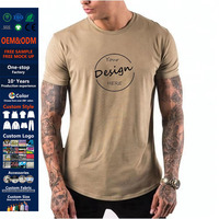 JL0801C Vente en Gros T-Shirt Homme Gym Fitness 95% Coton 5% Spandex Ourlet Festonné Coupe Ajustée Impression Personnalisée Votre Logo