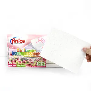 Finice campione gratuito foglio detergente prodotti per la pulizia con etichetta privata compresse per bucato strisce detergenti
