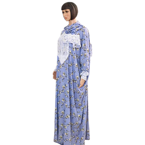 Vestidos Musulmanes Estampados de Alta Calidad, Ropa de Oración Islámica de Oriente Medio, Vestido Abaya de Encaje para Niñas para Rezar con Pañuelo - Product Image 6