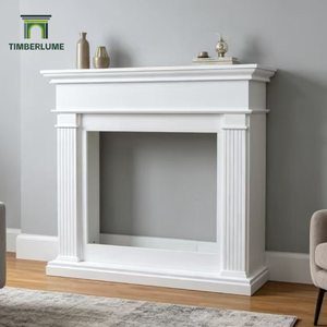 Ensemble de cheminée autoportant moderne en MDF blanc, vente en gros | Manteau de cheminée sur mesure pour foyer électrique <span class=keywords><strong>ou</strong></span> à l'<span class=keywords><strong>ethanol</strong></span> - Product Image 6