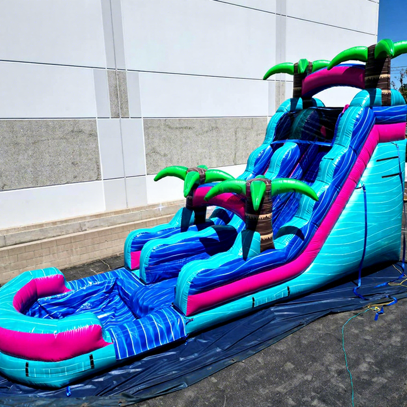 18ft Tropical Bouncy Waterslides Bounce House
