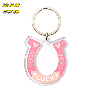 Llavero Acrílico de Herradura Rosa con Corazones y Estrellas, Amuleto de la Suerte para Llaves, Bolsos y Mochilas, Accesorio Adorable - Product Image 1