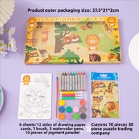 Ensemble de peinture à l'aquarelle pour enfants, livre de coloriage graffiti, carte, cadeau pour bébé de maternelle, livre d'images modèle cent deux