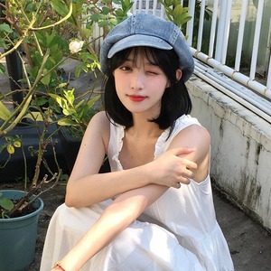 Venta al por mayor caliente 2024 último a medida Vintage Denim boina Octágono <span class=keywords><strong>pintor</strong></span> sombrero cómodo verano sol sombrero con protección solar - Product Image 4