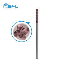 BFL Carburo de tungsteno Extendido 4 flauta Ball nose End Mill Herramientas de corte CNC Ball 4f Ball nose end Mill