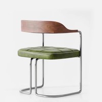 Chaises de salle à manger de style industriel léger et luxueux, utilisation dans les restaurants et les bars, chaise de salle à manger verte, cadre en métal en forme de U