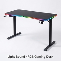 Bureau de Gamer AOR A1 Modèle Nouvelle Version Améliorée avec Design Robuste - Bureau Gaming Entièrement Noir pour le Télétravail