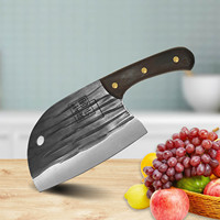 Couteau à découper Chef Star avec logo personnalisé Lame en acier inoxydable et au carbone Côtelettes d'os tranchantes Bois gravé au laser pour trancher les tomates