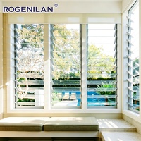 Ventanas de Aluminio Francesas Rogenilan, Tipo Persiana, de Piso a Techo, con Doble Vidrio Aislante y Ajustables