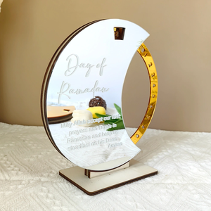 Décoration de compte à rebours du Ramadan DAMAI, calendrier rotatif en acrylique en forme de lune, taille moyenne, décoration pour la maison - Product Image 2