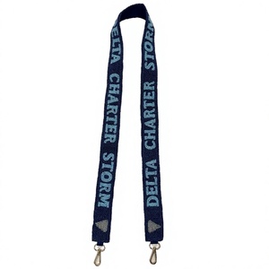 Ascension Catholic Cotton Beaded Embroidered Purse Strap Custom School <b>Spirit</b> Adjustable Handbag Chain Team Colors Cross Charm - Product Image 5
