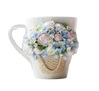 Tasse à café en céramique, tasses en argile polymère, fleur glacée, design, nouvelle couleur