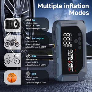 Démarreur de voiture 4-en-1 avec compresseur d'air 1000A 12000mAh, gonfleur de pneus portable, <span class=keywords><strong>booster</strong></span> de <span class=keywords><strong>batterie</strong></span> d'urgence, <span class=keywords><strong>batterie</strong></span> externe, lumière LED - Product Image 4