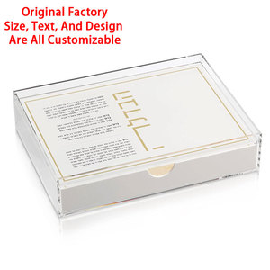 Set Havdalah Personalizzato in Lucite, Regalo Ebraico Premium in Acrilico per Shabbat, Vassoio Classico 2.0 Hadlokas Neiros con Cassetto - Product Image 2