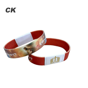 213 RFID NFC kiểm soát truy cập dây đeo cổ tay Kinh Thánh câu nguyện polyester trắng đa màu đàn hồi Vòng đeo tay cho tinh thần - Product Image 1