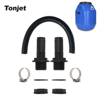 Kit d'interconnexion pour réservoir d'eau : Raccords cannelés en PP, tube flexible ondulé, jeu de joints et colliers de serrage pour le raccordement des conteneurs d'eau de pluie