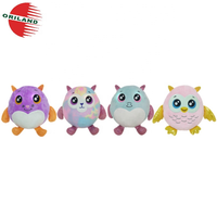 Jouet en peluche hibou mignon, accessoire lumineux de couleur rose clair