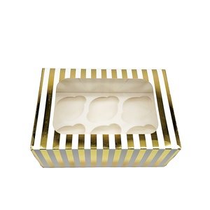 Vàng hộp phim bao gồm cho cupcakes cá nhân <span class=keywords><strong>cupcake</strong></span> hộp món tráng miệng Dip Platter với ngăn và lỗ <span class=keywords><strong>cupcake</strong></span> hộp giấy - Product Image 4