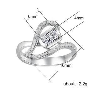 Anello di cristallo a forma di cuore per donna Accessori moda romantici e minimalisti per feste quotidiane - Product Image 2