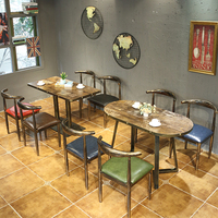 Ensembles de tables et chaises en fer au design moderne, sièges de banquette commerciaux pour café, restaurant, école, villa