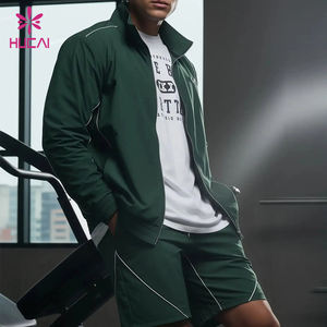 سترة رياضية خفيفة الوزن مخصصة من HUCAI بسحاب كامل للتدريب الرياضي مع خطوط عاكسة - Product Image 2